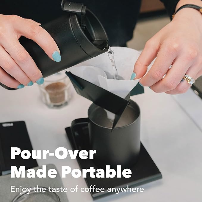 MiiR Pourigami Innovative Portable and Collapsable Coffee Dripper - Durable Stainless Steel Maker for Effortless Pour Over with Convenient Travel Case Included