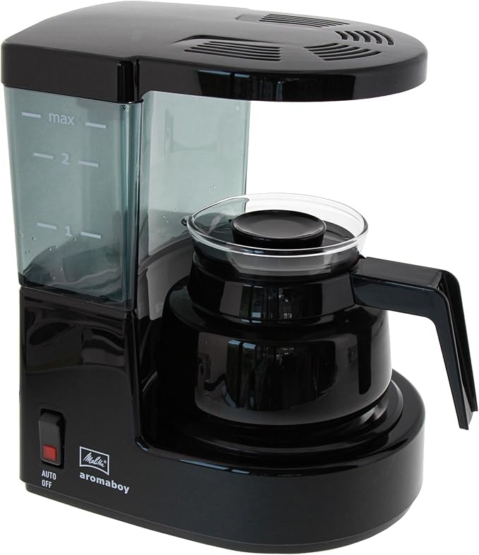 Melitta 1015 Aromaboy Filter Coffee Machine 2 Cups Glass Pot Automatic Switch-Off black by Melitta