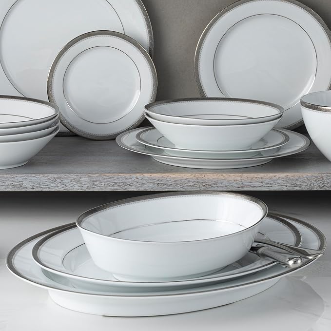 Noritake Charlotta Platinum 30-Piece Dinnerware Set Service for 6