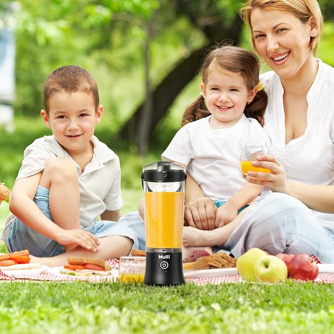 Mulli Upgraded Personal Blender17oz Portable Blender for Shakes &amp Smoothies USB-C Rechargeable BPA-Free with Leak-Proof Lid &amp Straw Lid Dishwasher Safe Cups