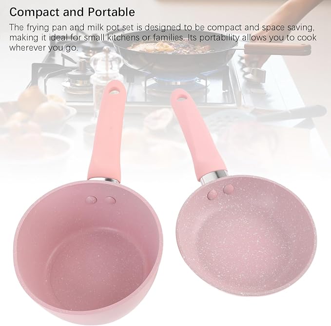 Pots and Pans Set Non Stick Aluminum Alloy Cookware Set with Even Heating Frying Pan and Soup Pot for Electric Ceramic Stove Small Kitchens