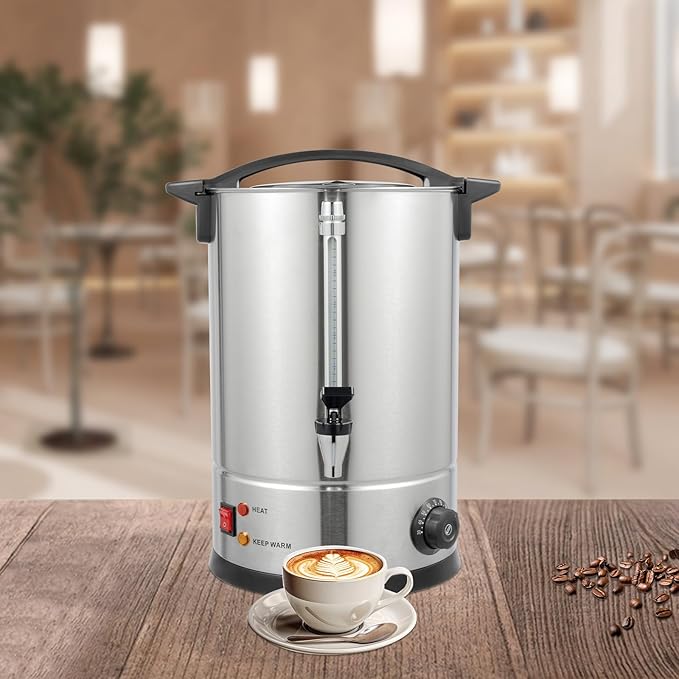 Commercial Coffee Maker - 9.2L 1500W Coffee Percolator With Double-Layer Stainless Steel Wall &amp Filter Precise Temperature Control - 2 Modes For Events &amp Catering