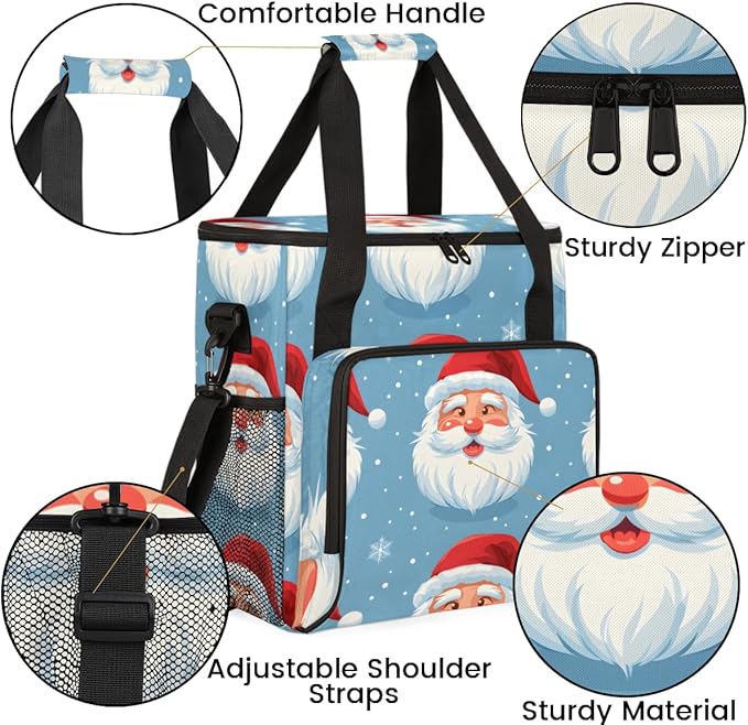 Abstract Santa Claus Coffee Maker Carrying Bag Watercolor Santa Claus Travel Storage Bag Compatible with K-Mini or K-Mini Plus Single Serve Coffee Brewer Carrying Case with Pockets &amp Shoulder St