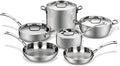 Cuisinart French Classic Tri-Ply Stainless 10-Piece Cookware Set Silver
