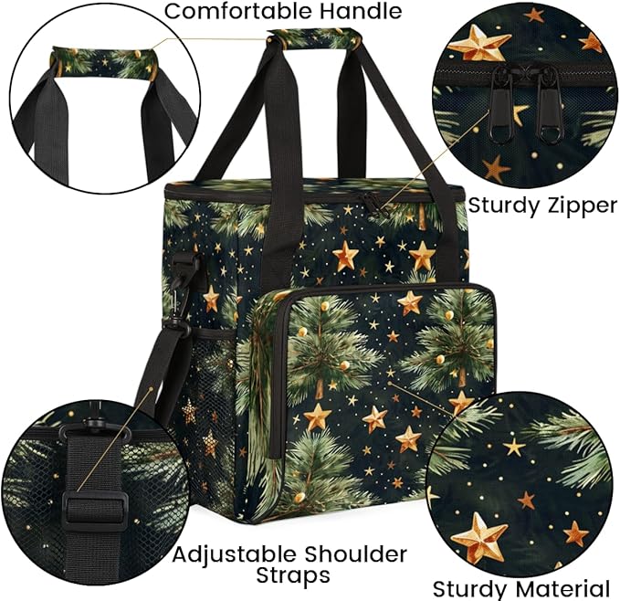 Magical Tree Xmas Coffee Maker Carrying Bag Portable Travel Storage Tote Bag Compatible with K-Mini or K-Mini Plus Single Serve Coffee Brewer Carrying Case with Multiple Pockets &amp Shoulder Strap