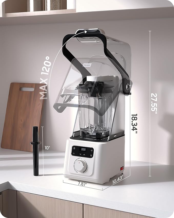 Professional Commercial Vacuum Blender with Quiet Shield 2026 Upgraded 40000 RPM Max 3000W/4HP 56oz Eastman Tritan Cup for Smoothie Nut Milk Hot Soup Baby Food Self-Clean 5-Year Full Warranty