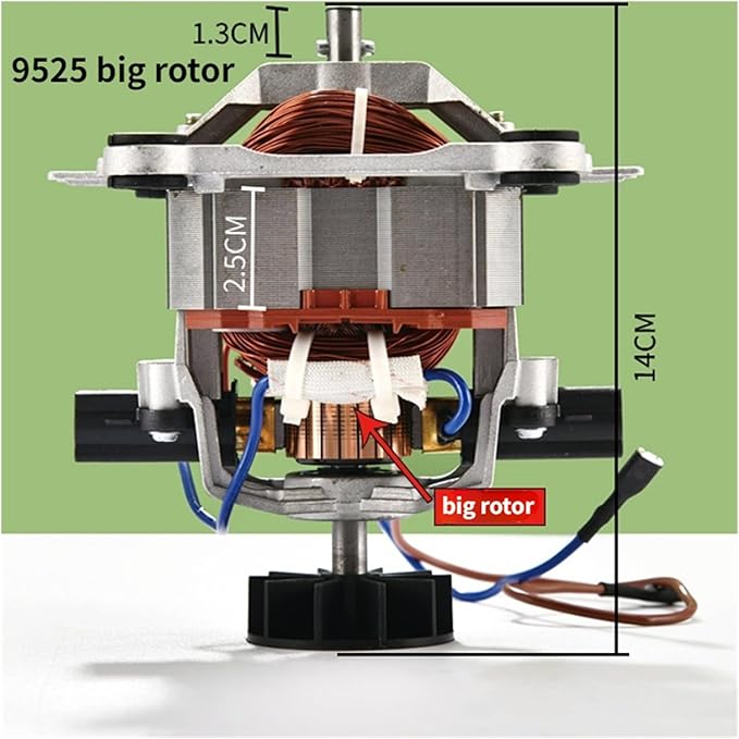 9525/9550 Blender Electric Motor Compatible For Ice Machine Soymilk Juicer Universal High Speed Copper Motors Small/big Rotor Accessories(9550 motor big rotor)