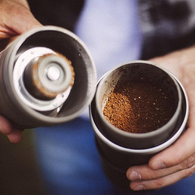 Cafflano Klassic : All-in-1 Drip Kettle+Grinder+Permanent Stainless Filter Dripper+Double-wall Tumbler Pourover Coffee Maker for Camping &amp Travel