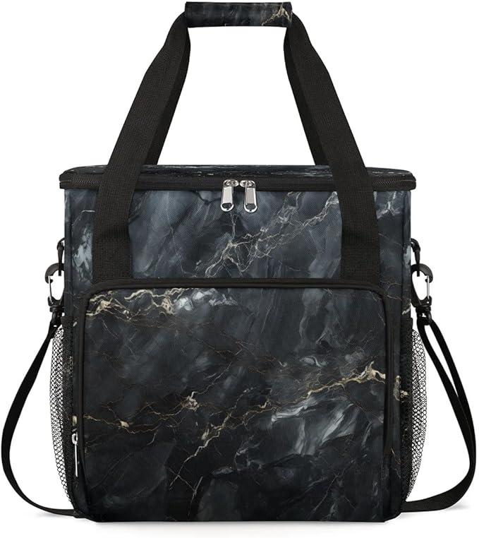 Black Marble Coffee Maker Travel Bag for K-Mini or K-Mini Plus Single Serve Coffee Brewer Portable Storage Tote Case for Tarvel
