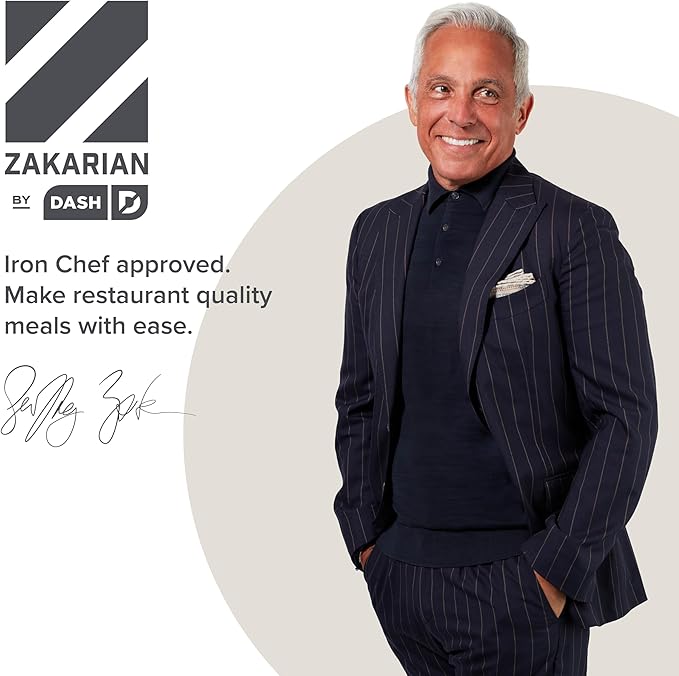 Zakarian x Dash TruPro® Nonstick Stainless Steel Stacking Sauce Pan Set - Compact Cookware Set for Everyday Cooking - Non-Stick Space-Saving and Oven-Safe - Blue 6-Piece Set