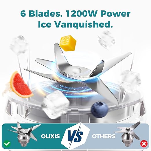 OLIXIS Smoothie Blender Countertop Blenders for Kitchen with 24 35 60 oz BPA-Free Portable Cups Professional Smoothie Maker with Four Programs for Shakes Sauces Juice and Ice Crushing Silver