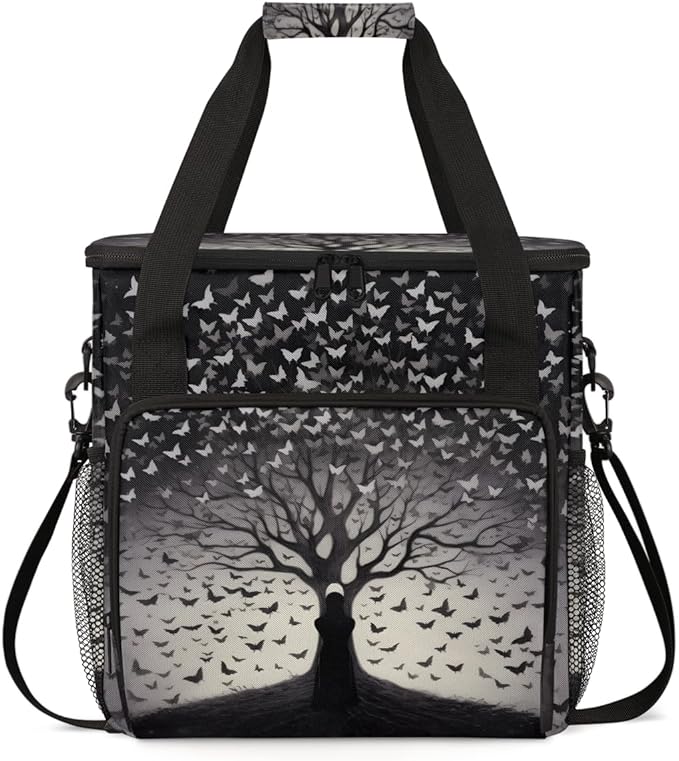 Butterfly Tree Coffee Maker Carrying Bag Artistic Butterfly Travel Storage Bag Compatible with K-Mini or K-Mini Plus Single Serve Coffee Brewer Carrying Case with Multiple Pockets &amp Shoulder Str