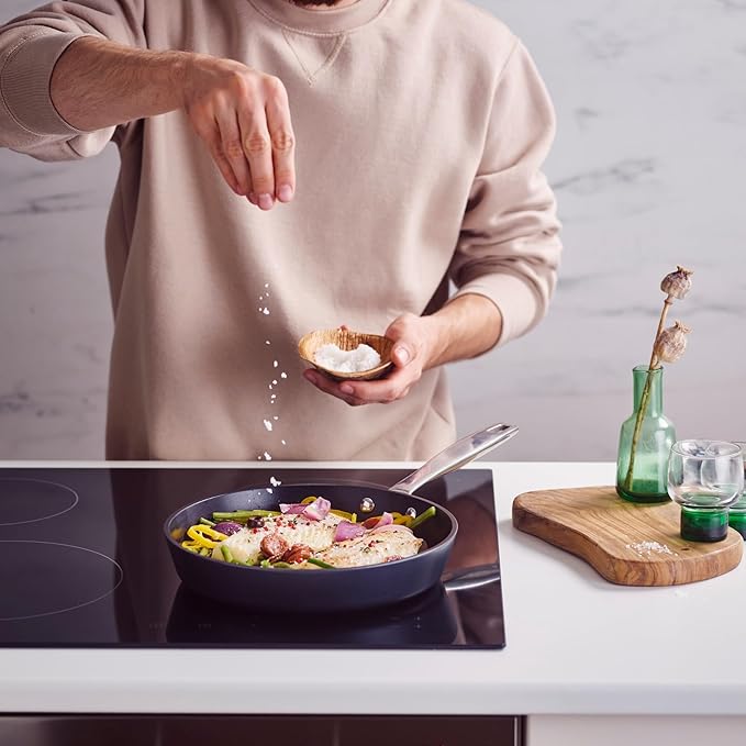 Alva Maestro 9-Piece Ceramic Nonstick Cookware Set – Free of PFAS PTFE &amp PFOA Non-Toxic Pots &amp Pans + Lids – Induction &amp Oven Safe (400°F) Easy Clean Ceramic Coated Aluminum Kitchen Co