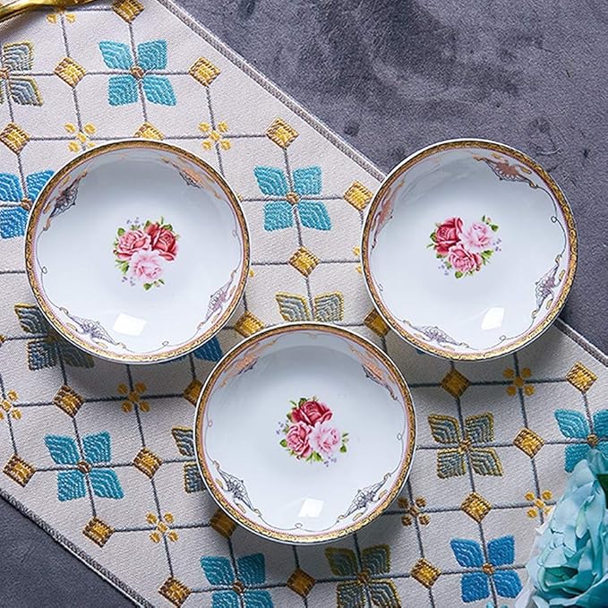 Flower Bone China Tableware Set Porcelain Dishes/Plate/Bowl Dinnerware SetCeramic Dinner SetsFine Dinnerware SetsDishwasher &amp Microwave Safe (16pcs Service for 4