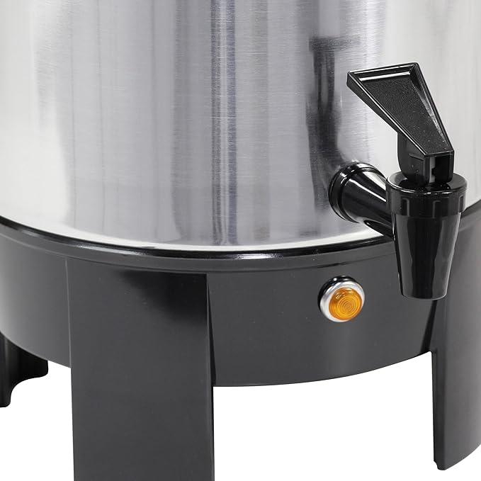 West Bend Coffee Urn Highly-Polished Aluminum Features Automatic Temperature Control with Cup Per Minute Brewing and Easy Clean Up Includes In-Basket Measuring Guide and Ready Light 42-Cup Silver