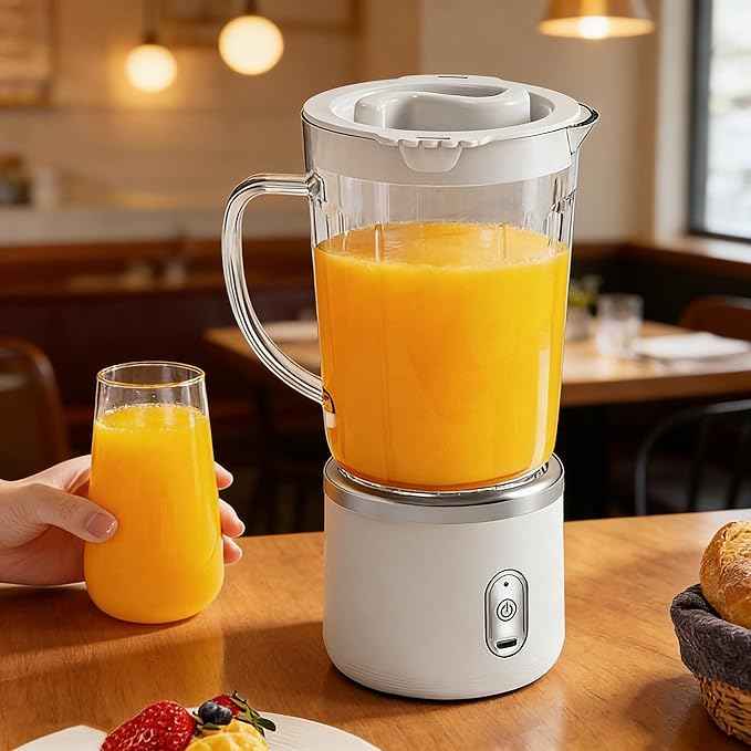 Upgraded Electric Juicer: Wireless &amp Portable 800mL Desktop Blender with High Power Detachable Cup &amp Easy-Clean Design. Ideal for Fresh Homemade Juices Perfect for Home Kitchens and Offices
