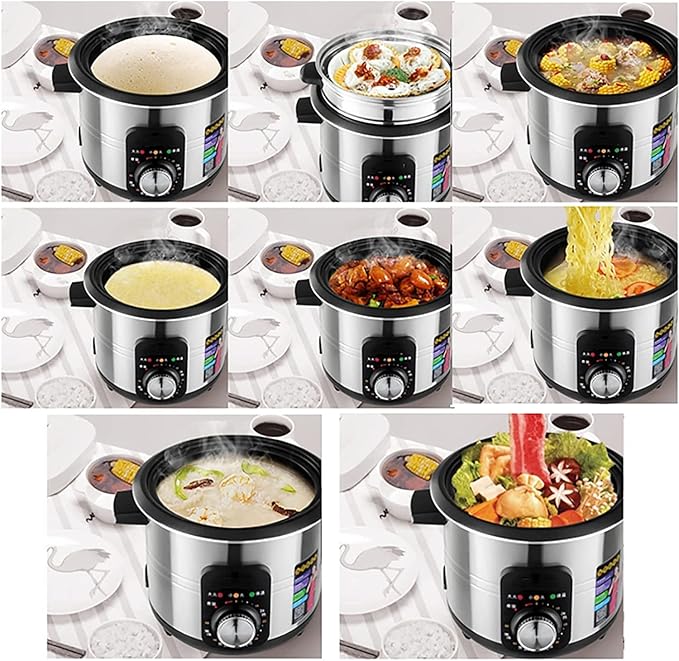 Household Electric Rice Cooker With Steamer Stainless Steel Rice Cooker Non-Stick Liner Adjustable Temperature For 1-11 People