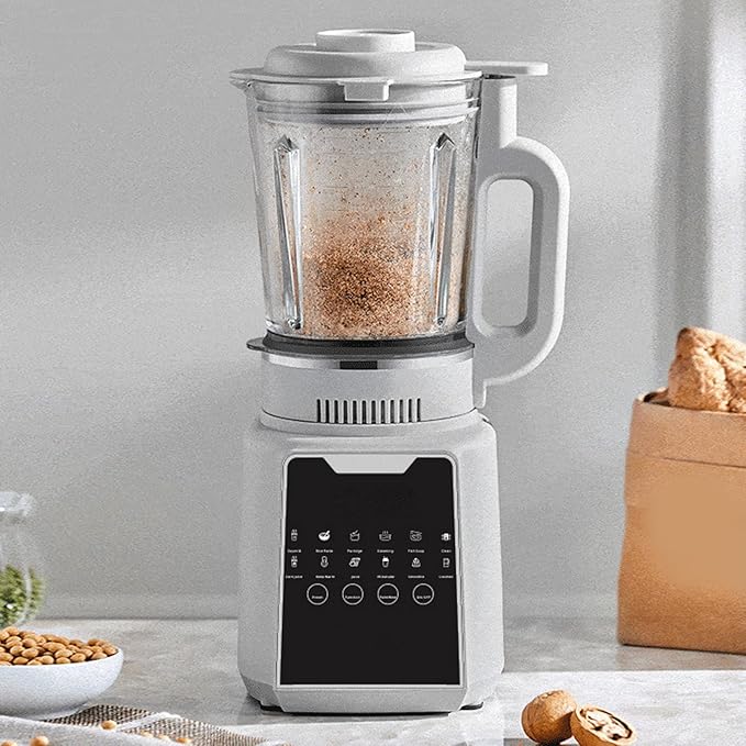 POCREATION Soy Milk Blender Multifunctional Nut Milk Maker Machine with 24H Timer Keep Warm 1200W 1650ml Capacity for Family Meals ABS SUS White (US Plug 110V)