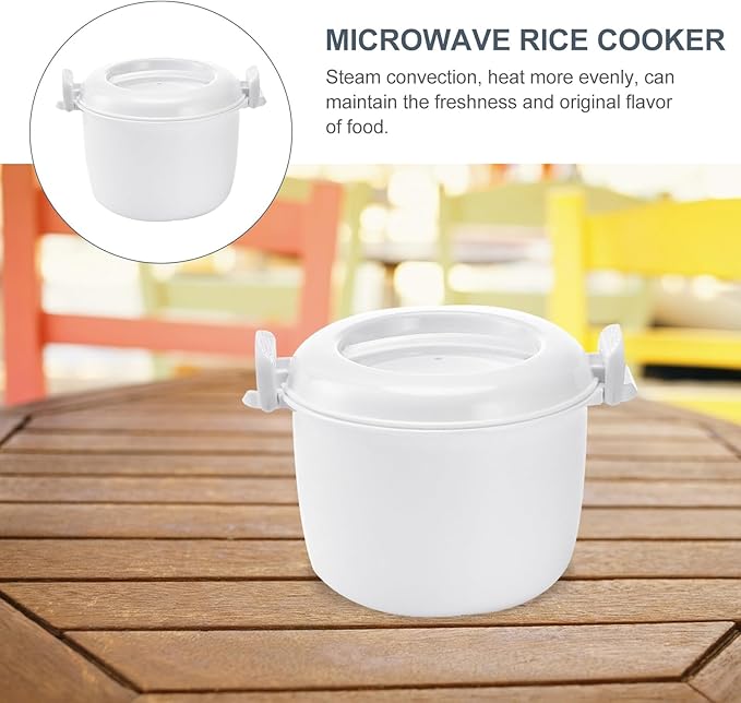 Microwave Rice Cooker Small: Microwave Steamer for Vegetables- Microwave Pressure Cooker Microwave Cookware with Lid for Rice Vegetables 7 X 7 X 5.9 Inch