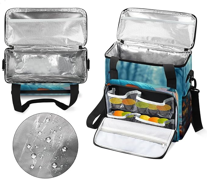 Abstract Pumpkin Coffee Maker Carrying Bag Bright Pumpkin Travel Storage Bag Compatible with K-Mini or K-Mini Plus Single Serve Coffee Brewer Carrying Case with Multiple Pockets &amp Shoulder Strap