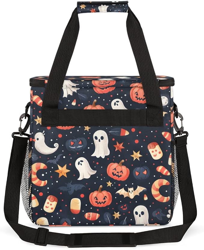Watercolor Pumpkin Coffee Maker Carrying Bag Colorful Pumpkin Travel Storage Bag Compatible with K-Mini or K-Mini Plus Single Serve Coffee Brewer Carrying Case with Multiple Pockets &amp Shoulder S