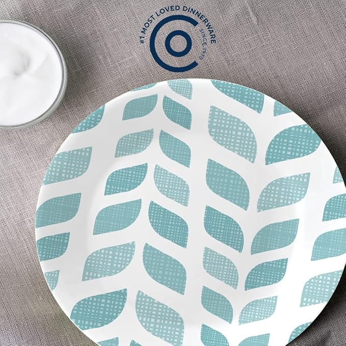 Corelle Vitrelle 6.75 Salad Appetizer Plate Set Triple Layer Glass and Chip Resistant Lightweight Round Plates 6-Piece Northern Pines