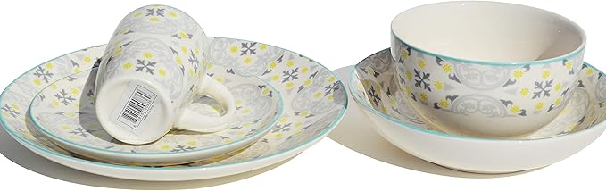 Earthenware 30 Pieces Dinner Set in Glaze Decal French Floral Design