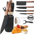 Knife Set 7-Piece Kitchen Knife Set with Sharp Chef and Meat Knives Anti-Rust Utility Knives Set for Kitchen Kitchen Knife Block Set – Black