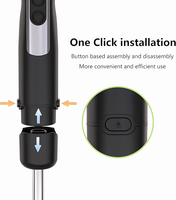 immersion blender corded electric stick mixer 1000W dual-speed motor 12 adjustable speeds comes with a measuring cup suitable for baby food purees and soups