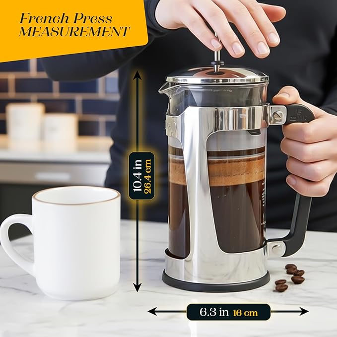ESPRO French Press Bundle - P5 Stainless Steel French Press with 100 Count Coffee Paper Filters