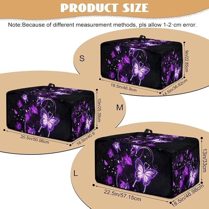 Butterfly Print Toaster Oven Air Fryer Cover for Kitchen Counter Decorative Wide Slot Toaster Cover Dustproof Washable Kitchen Small Appliance Covers Black and Purple