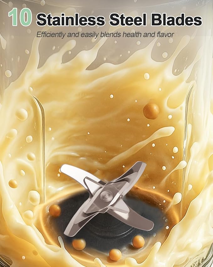 40oz Nut Milk Maker Machine Automatic Plant Milk Maker with 10 Blades No Soaking Needed Smooth Almond Oat Soy Milk &amp Juice 12H Delay Start Auto-Clean Safety Lock