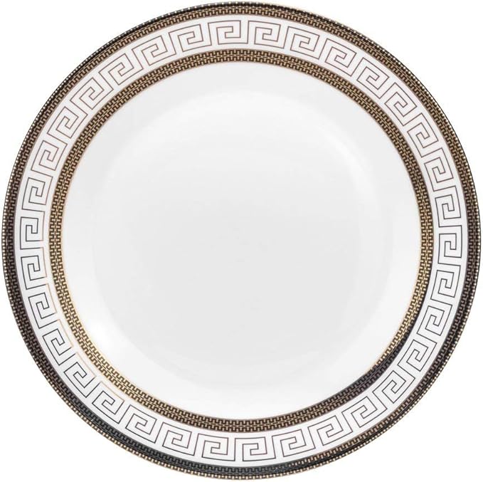 Euro Porcelain 57-pc Banquet Dinnerware Set Luxury Tableware Dining Service for 8 (Greek Key Dark)