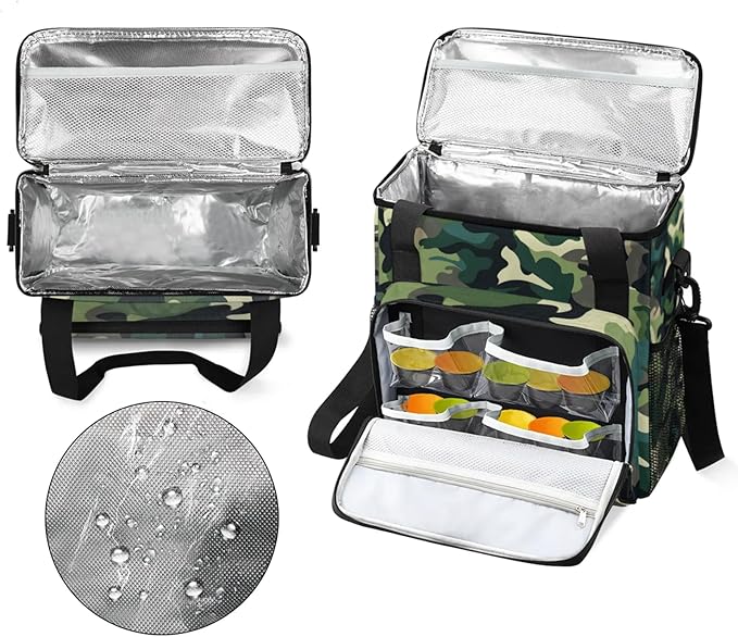 Camouflage Color Coffee Maker Travel Bag for Keurig K-Mini/K-Mini Plus Insulated Waterproof Tote with Pockets for K-Cup Portable Single-Serve Brewer Case