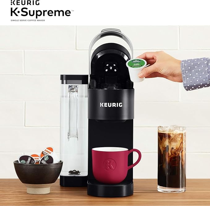 Keurig K-Supreme Single Serve K-Cup Pod Coffee Maker MultiStream Technology 4 Brew Sizes 66oz Dual-Position Removable Reservoir Black (Renewed)