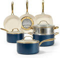 Gotham Steel 12 Pc Ceramic Cookware Set Nonstick Ceramic Pots and Pans Set Non Stick with Steamer for Cooking Non Toxic PFOA PFOS Free Premium Stay Cool Handles Oven &amp Dishwasher Safe