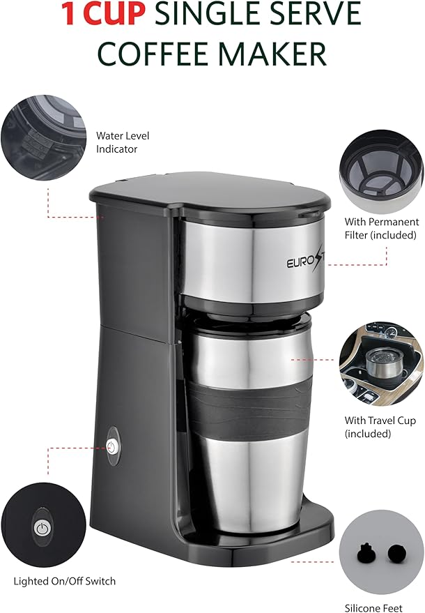 EUROSTAR CM18S 1-Cup Single Serve Coffee Maker
