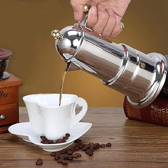Coffee Maker Coffee Machine Filter Automatic for Home Kitchen 200 Ml Stainless Steel Coffee Maker Espresso and Cappuccino Maker Coffee Machine