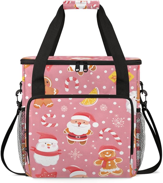 Graffiti Santa Claus Coffee Maker Carrying Bag Portable Travel Storage Tote Bag Compatible with K-Mini or K-Mini Plus Single Serve Coffee Brewer Carrying Case with Multiple Pockets &amp Shoulder St