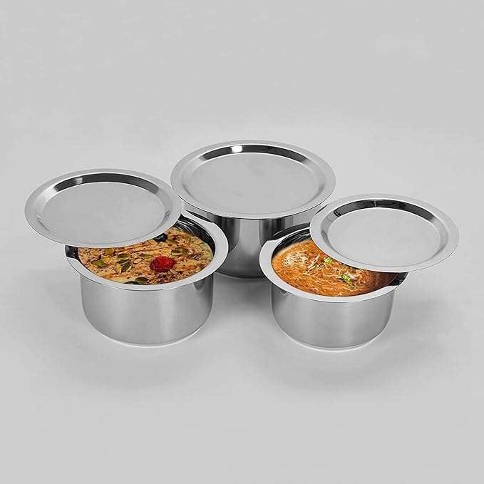 Stainless Steel Cookware Induction &amp Gas Stove Friendly Container Set I Tope I Cookware Set With Lids Size No.10 To No.12