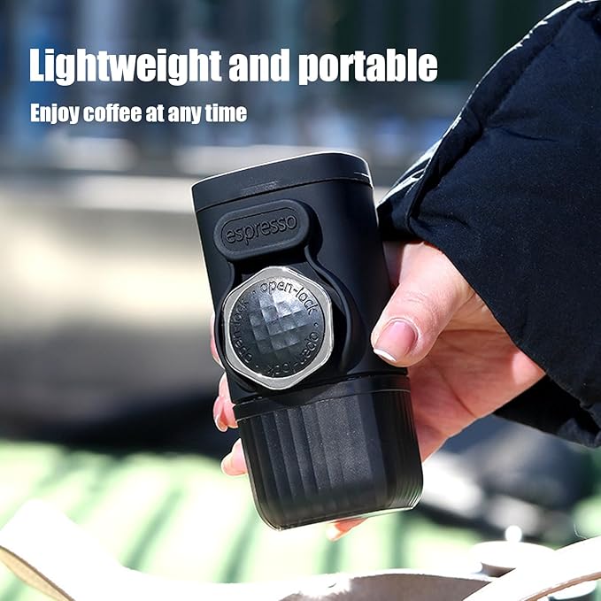 Travel Coffee Maker | Reusable Grinder Hand-Pressed Serve Machine Car Coffee Maker - Portable Electric CoffeeMaker For Kitchen Camping Car Outdoor Indoor