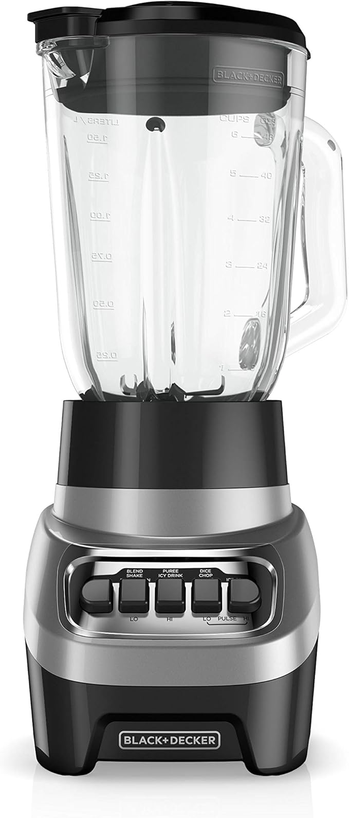 BLACK+DECKER PowerCrush Multi-Function Blender with 6-Cup Glass Jar 4 Speed Settings Silver &amp 2-Slice Extra Wide Slot Toaster One Size