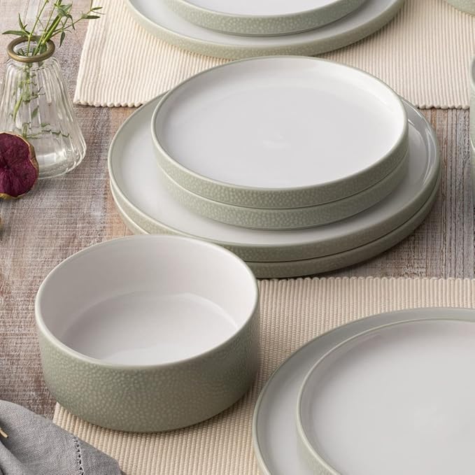 Noritake ColorTex Stone Sage 12-Piece Dinnerware Set Service for 4