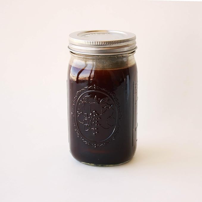 Cold Brew Coffee Maker | Stainless Steel 80 Micron Mesh Cold Brew Coffee Filter | Fits Both Quart &amp Half Gallon Wide Mouth Mason Jars | Also For Hot Iced &amp Sun Tea