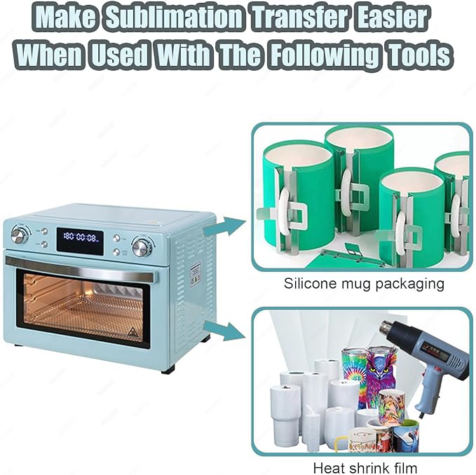 Sublimation Oven Machine with Digital Display Intuitive OperationConvection Oven for Sublimation Blanks Tumblers Mugs Cups Water Bottles Bulk Transfer 16L