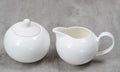 Bone China Coupe Shape Elegance White Sugar &amp Milk Pot Set