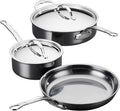 Hestan - NanoBond Collection - Titanium Stainless Steel 5-Piece Essential Cookware Set - Toxin PFAS &amp Chemical Free Clean Cookware Induction Cooktop Compatible