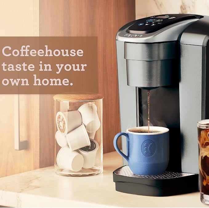 Keurig K-Elite Single Serve K-Cup Pod Coffee Maker with Strength and Temperature Control Iced Coffee Capability 8 to 12oz Brew Size Programmable Brushed Silver