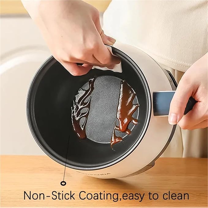 1-2 People Electric Rice Cookers Mini Portable Multicooker Smart Multifunctional Flat Stew Saucepan Steamer Ramen Pot 220V(Single Layer)