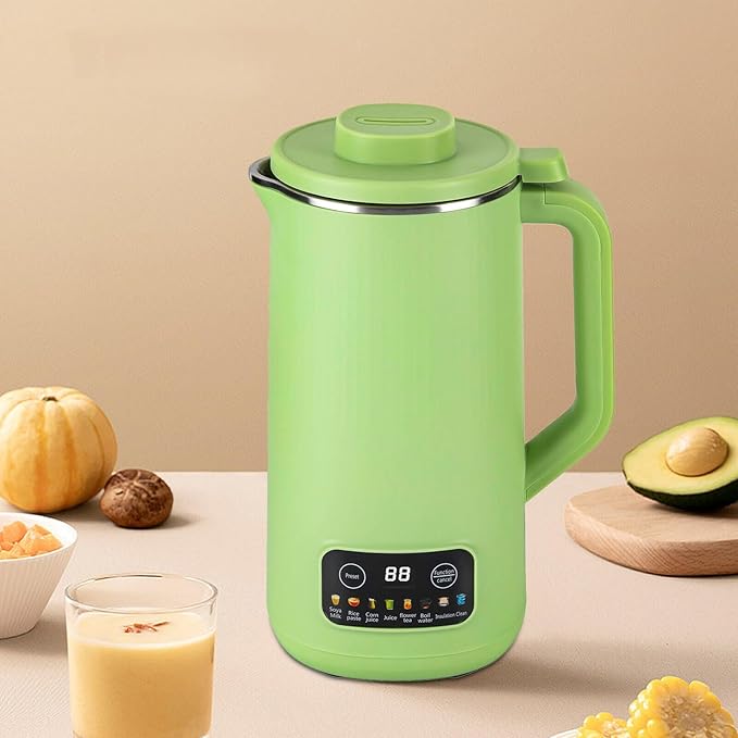 600W 800ml Household Soy Milk Machine Automatic Touch Screen Food Supplement Cooking Mixer Green